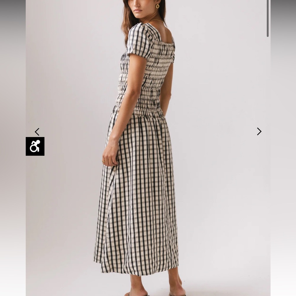 Bohme Erin Smocked Maxi Dress in Navy - Picture 2 of 5